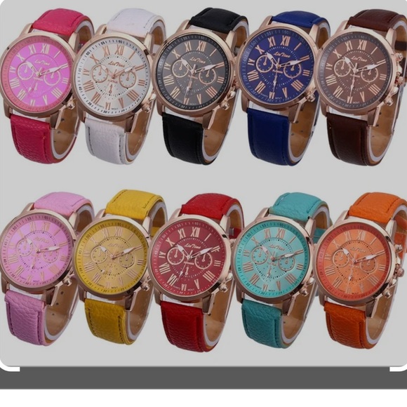 10pc wholesale Elegant Watches Multicolor NEW UNISEX Platinum Quartz